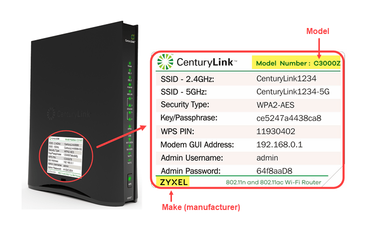 centurylink router default password