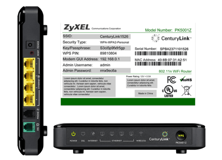 ZYXEL C3510XZ 6 Gigabit Ethernet Gateway Fiber ONLY Modem/Router for  Centurylink