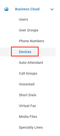 Connected Voice menu, devices